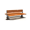 Public leisure amusement park site park bench, iron and wooden garden bench outdoor